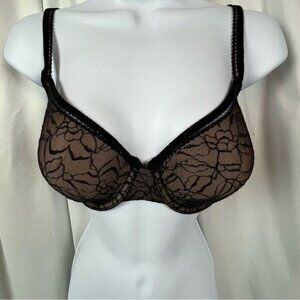 WACOAL BRA SIZE 34D TAN WITH BLACK LACE